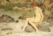 Henry Scott Tuke Cupid and Sea Nymphs oil on canvas
